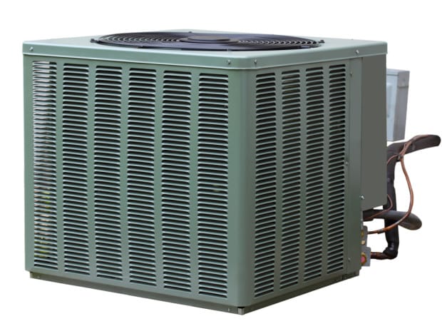 Heat pump unit used to represent information on what HVAC system your home or business needs.