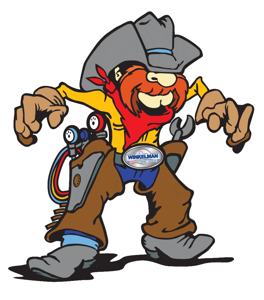 Quickdraw, Winkelman Heating & Air Conditioning's mascot logo.